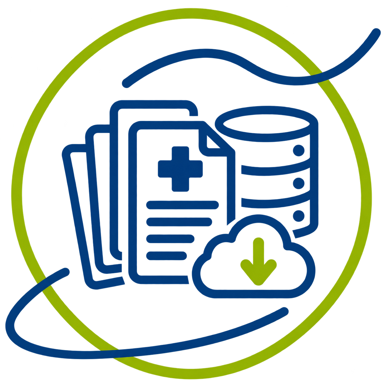 Pictogramme représentant l’archivage numérique des documents et données de santé