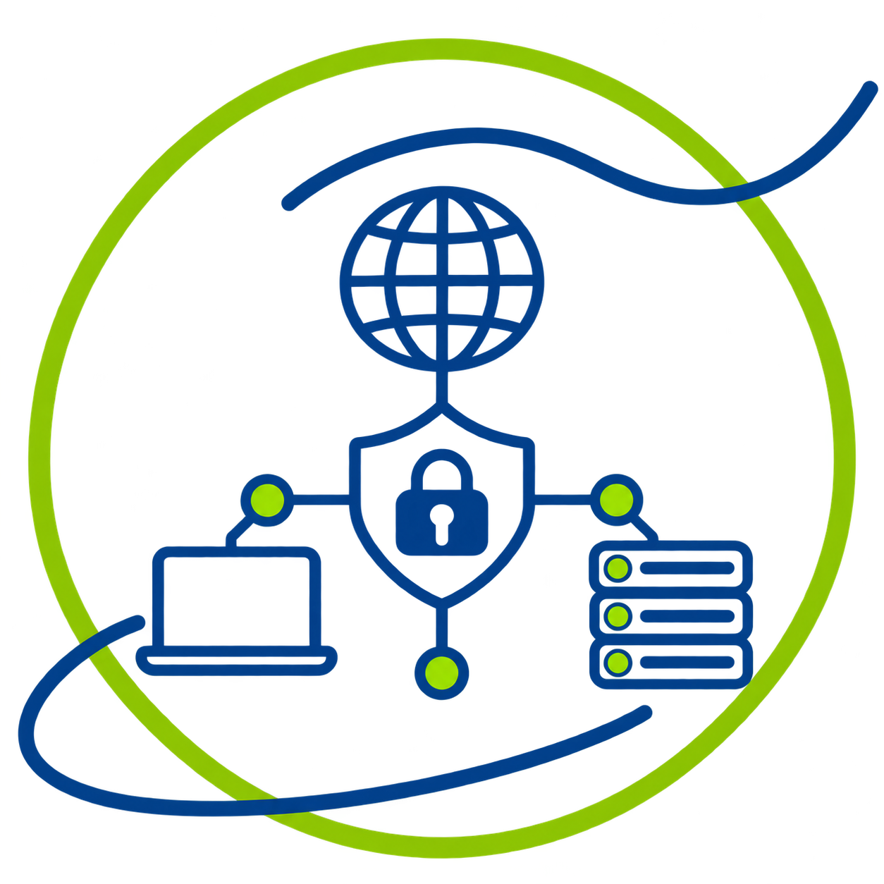 Pictogramme représentant la sécurisation des réseaux et des équipements connectés
