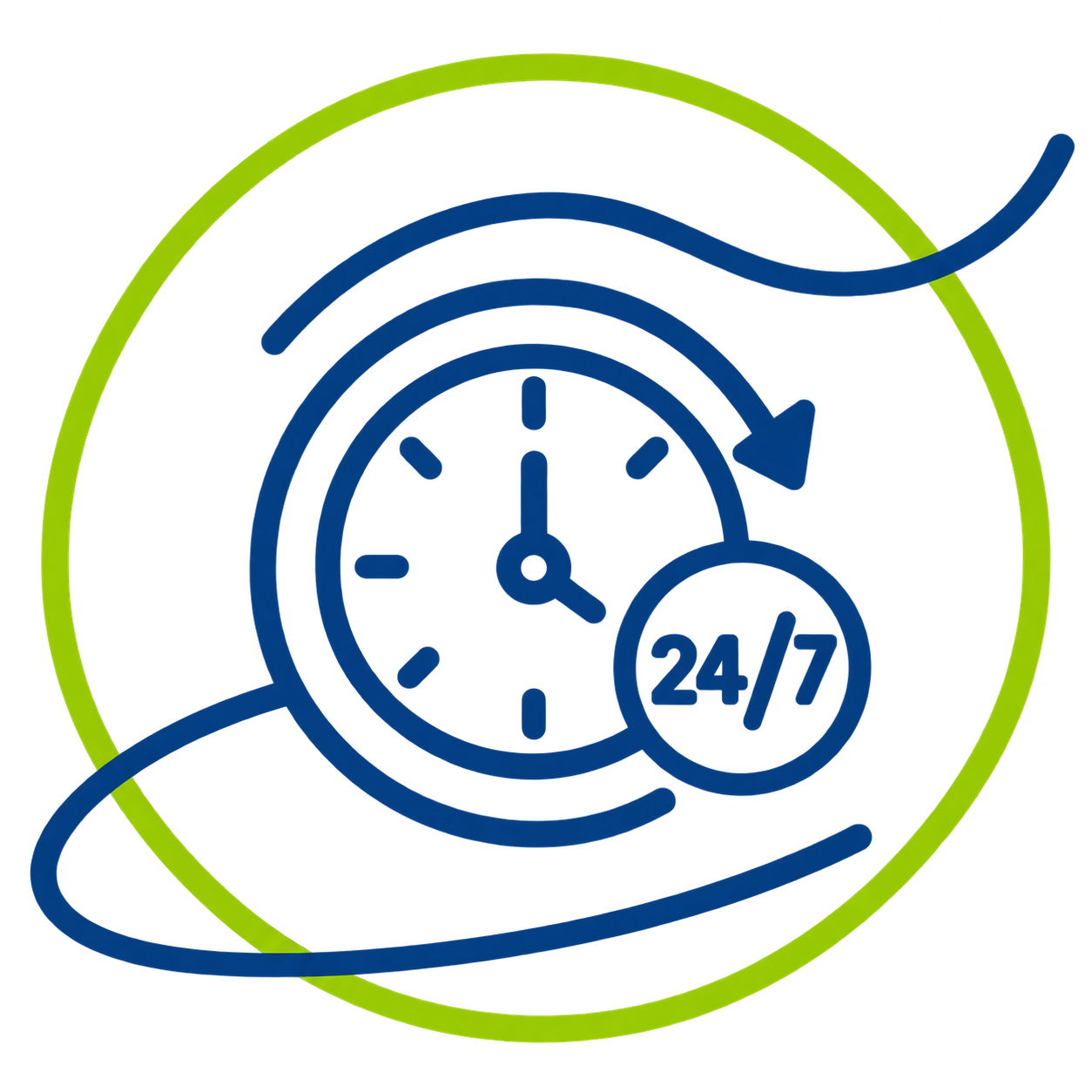 Pictogramme représentant la disponibilité des services 24h/24 et 7j/7