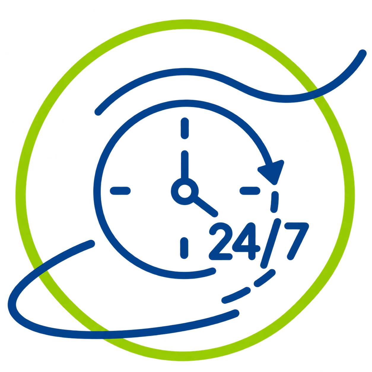 Pictogramme représentant la disponibilité des systèmes IP 24h/24 et 7j/7