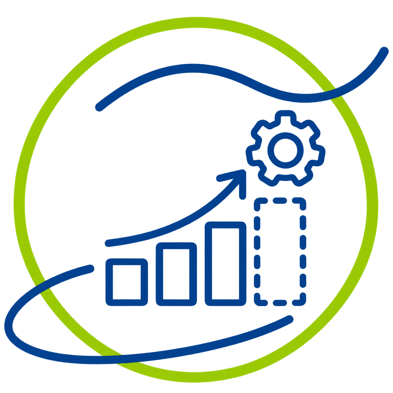 Pictogramme représentant l’évolution et l’optimisation des performances d’un système IP