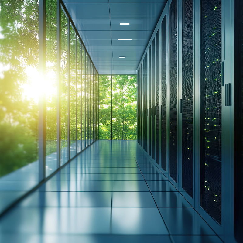 Infrastructure informatique intégrée dans un environnement végétalisé