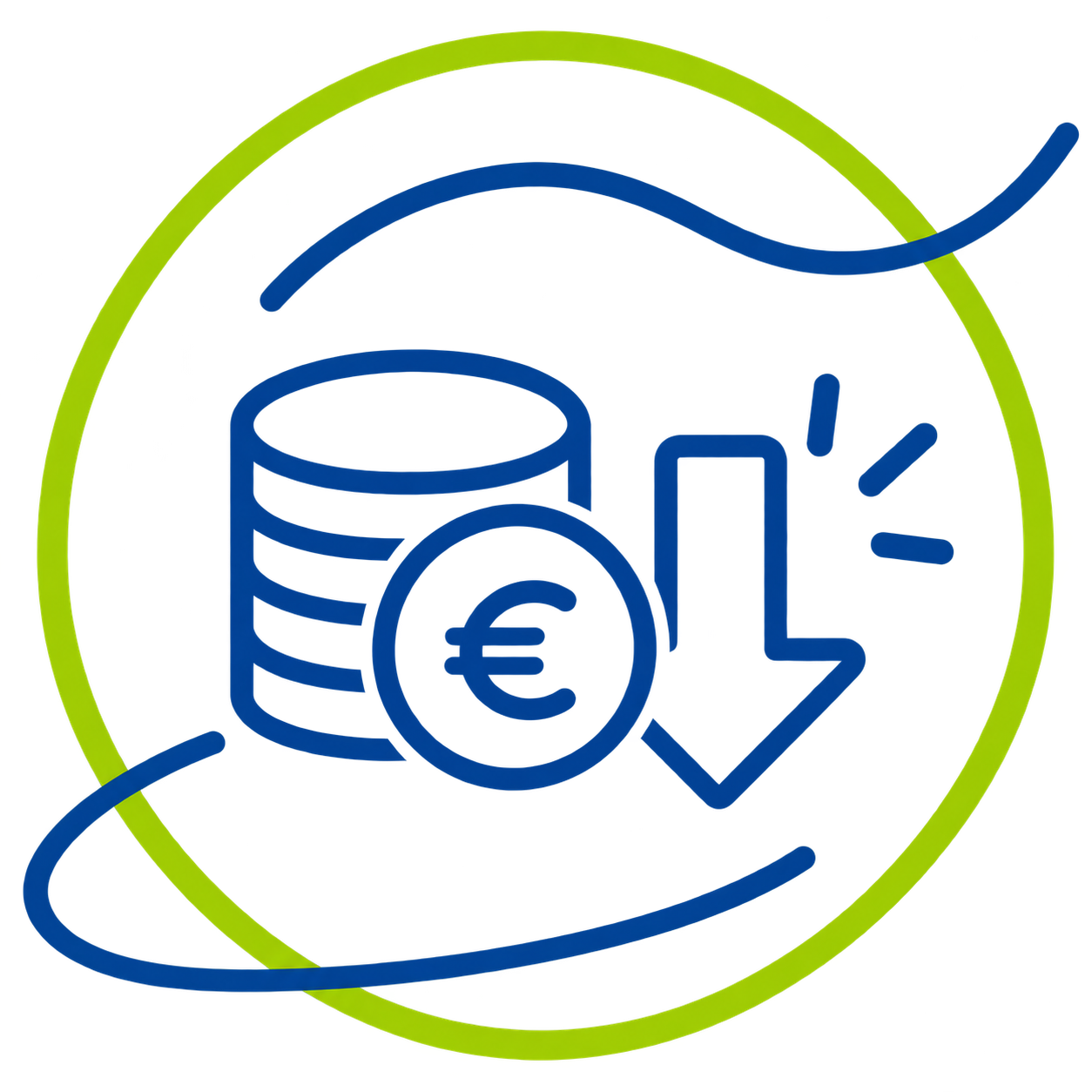 Pictogramme représentant l’optimisation et la réduction des coûts IT