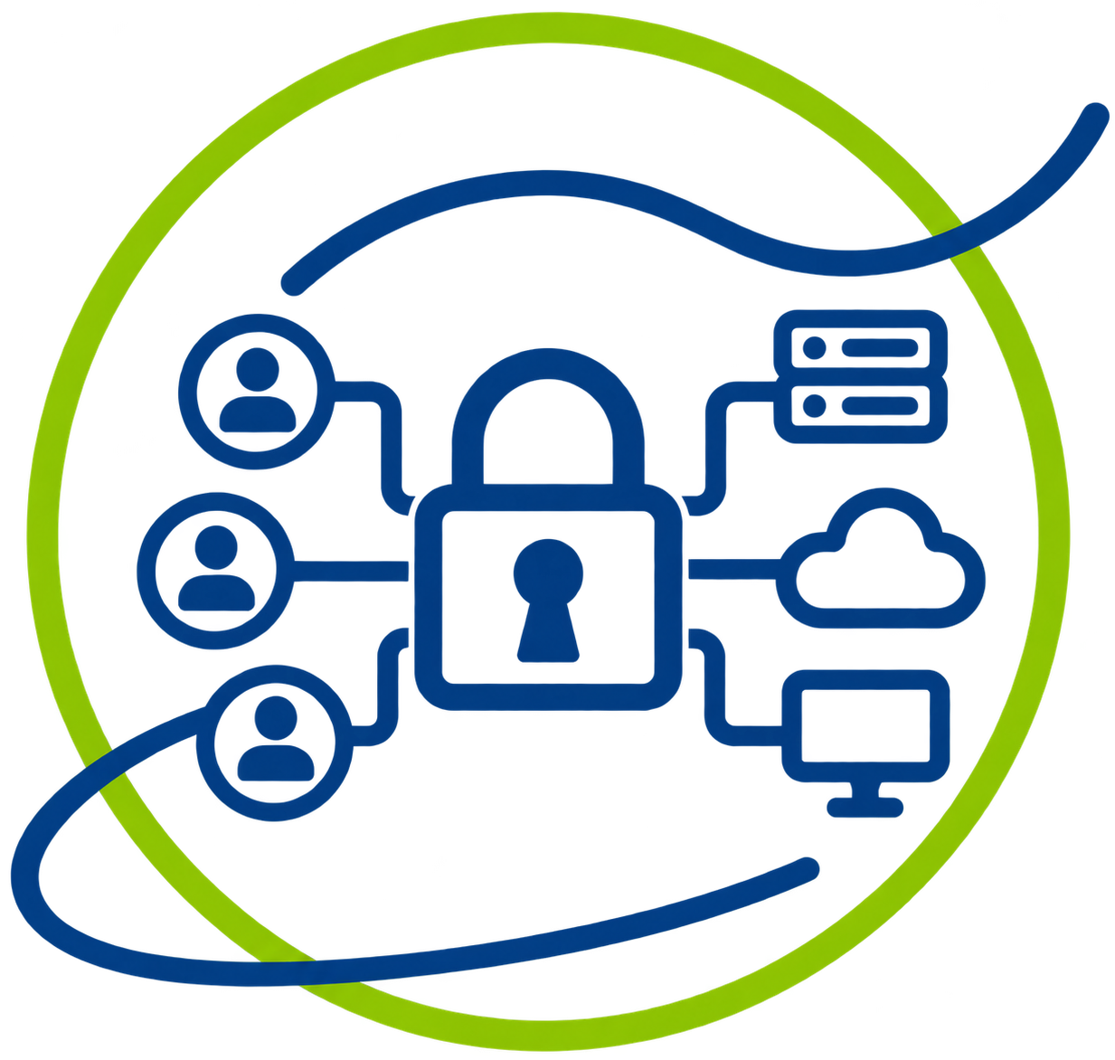 Pictogramme représentant la sécurisation des accès et des équipements d’un système IP